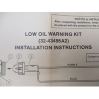 32-43495A2 New Mercury Quicksilver Low Oil Indicator Kit