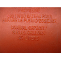 Mercury Quicksilver 6.6 Gallon Red Plastic Portable Marine Gas Tank Outboard