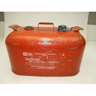 OMC Evinrude Johnson Outboard 6 Gallon Remote Red Metal Gas Tank Fuel Can