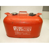 OMC Evinrude Johnson Outboard 6 Gallon Remote Red Metal Gas Tank Fuel Can