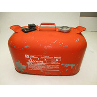 OMC Evinrude Johnson Outboard 6 Gallon Remote Red Metal Gas Tank Fuel Can