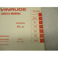 1970 Evinrude Outboard Service Repair Manual 9.5 HP Sportwin 9022 9023