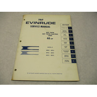 4596 OMC 1969 Evinrude Outboard Service Repair Manual 40 HP Big Twin Electric Lark