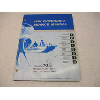 5019 OMC 1974 Evinrude Outboard Service Manual 70 HP Triumph 70472 70473 Hustler