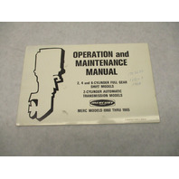 52247 Mercury Outboard Operation & Maintenance Manual Merc 1960-1965 2 4 6 CYL