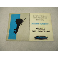 Mercury Merc 200 110 75 40, 4-20HP Outboard Operation & Maintenance Manual 1971