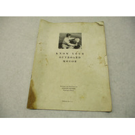 Johnson Outboard Motors Vintage "Know Your Outboard Motor" 1940s Booklet