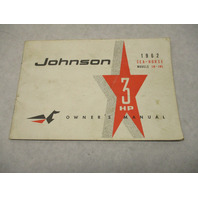 378499 1962 Johnson 3 Hp Sea Horse Outboard Owner's Manual JW JWL