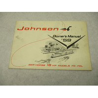 377584 Johnson Sea-Horse Outboard Owner's Operation Manual 1959 18 HP FD FDL
