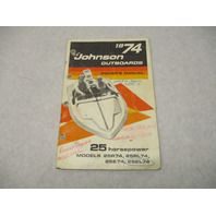 386192 OMC Johnson Outboard Owner's Operation Manual 1974 25 HP  25R74 25EL74