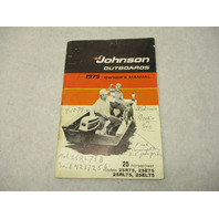 386838 OMC Johnson Outboard Owner's Operation Manual 1975 25 HP  25R75 25EL75