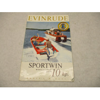 1959 204415 Evinrude Owner's Operating Manual Sportwin 10 HP 10018 10019