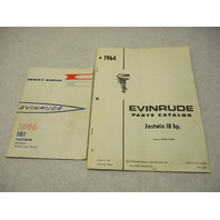 1964 205335 Evinrude Owner's Operating Manual & Catalog Fastwin 18 18402 18403