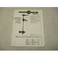 2067134 Owner Manual for Minn Kota Endura Transom Mt Hand Control Trolling Motor