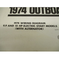 1974 OMC Evinrude & Johnson Outboard Wiring Diagrams 9.9 15 25 40  HP Models