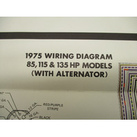 1975 OMC Evinrude & Johnson Outboard Wiring Diagrams 50-135 Hp w/Alternator
