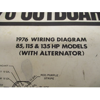 1976 Evinrude & Johnson Outboard Wiring Diagrams 85-200 Hp Models w/Alternator
