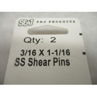 S&J 550062 SS SHEAR PINS SP07, 3/16 x 1-1/16, Pkg of 2 Commando Voyager Wizard