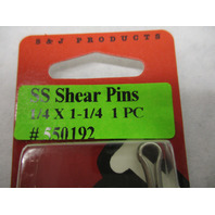 550192 S&J STAINLESS STEEL SHEAR PINS SP20, 1/4 x 1-1/4 Evinrude Bear Cat McCulloch