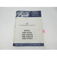 Outboard Motor Parts Catalog for Wards Sea King 3.5 HP 1964-67 VWB-19068/B 27903