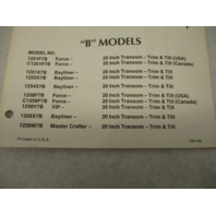 OB4163 Outboard Parts Catalog for Force 125 HP B Models 1987