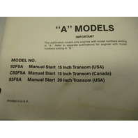 OB4212 Outboard Parts Catalog for Force 9.9 HP A Models 1988 Manual Start