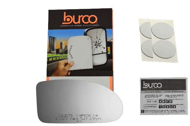 Burco Passenger Side Convex Mirror Glass For 1979-1986 Ford Mustang - Right Side