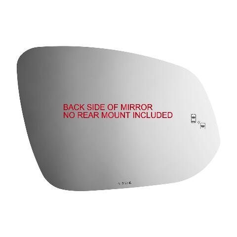 Fits 13-18 Toy Rav4, Left Driver Mirror Glass Lens w/Blind Spot Icon w/Silicone