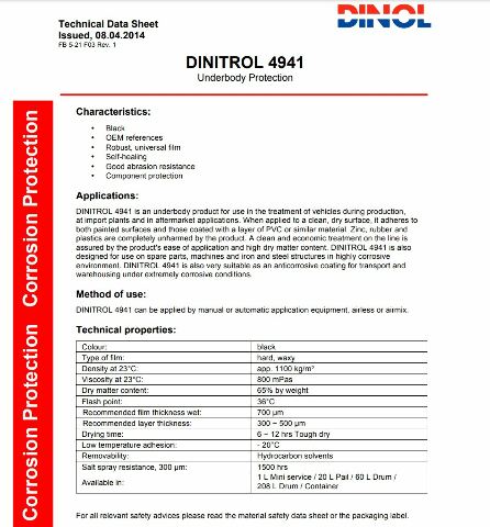 Dinitrol 4941 4 X1 Litre Underbody Chassis Rust Proofing Black - Self Healing Abrasion Resistance Car Underbody Underseal Coating With 4Tress Non Slip Car Dash Mat (4T-4L-4941 - Foto 14