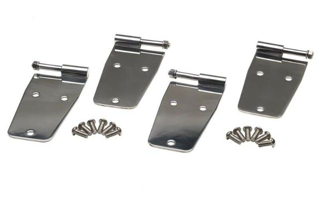 パーツ danny Kentrol 30474 Polished Hardtop Door Hinge Set 4 Pc 76-93 CJ