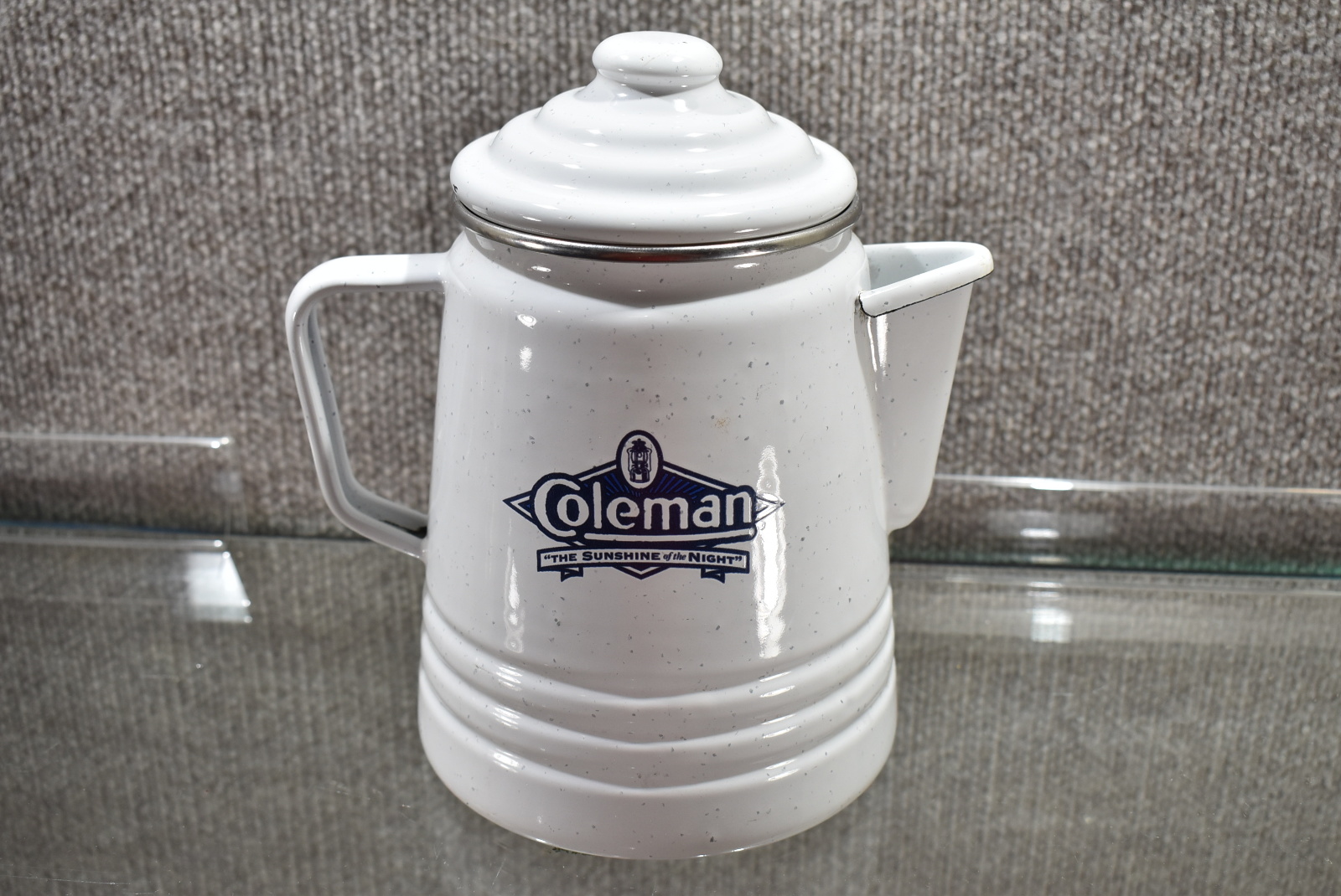 VTG Coleman 9 Cup Percolator Coffee Pot White 8" Air Capital Marketplace