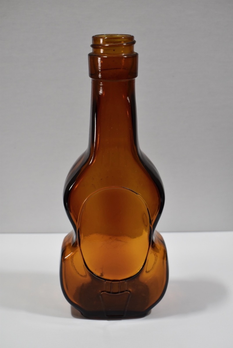 Antique Bard s Town Distillery Small Violin Glass Whiskey Bottle Amber 