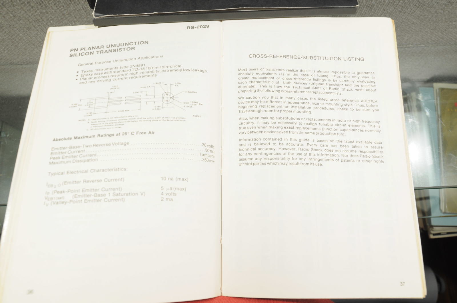 Radio Shack Archer Transistor Substitution Guide 2762000 1972 Air