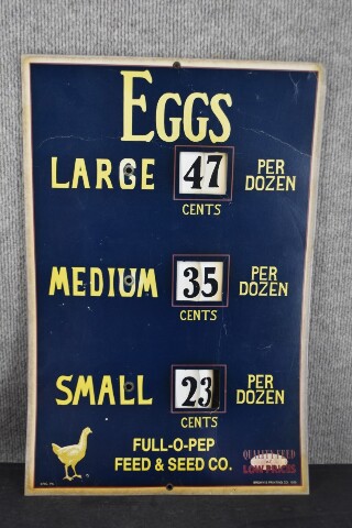 Vintage 1929 Adjustable Egg Price Chart