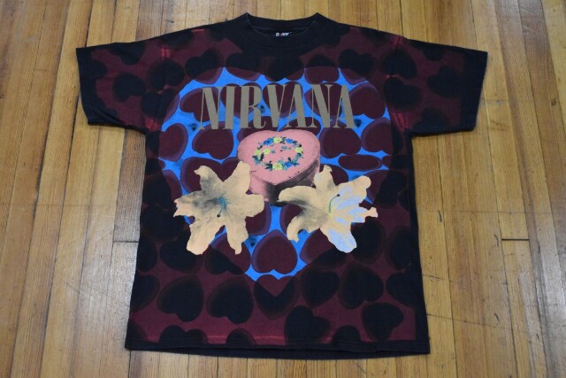 NIRVANA Heart Shaped Box 90s Authentic Original Giant by Tultex Tag Size XL RARE!