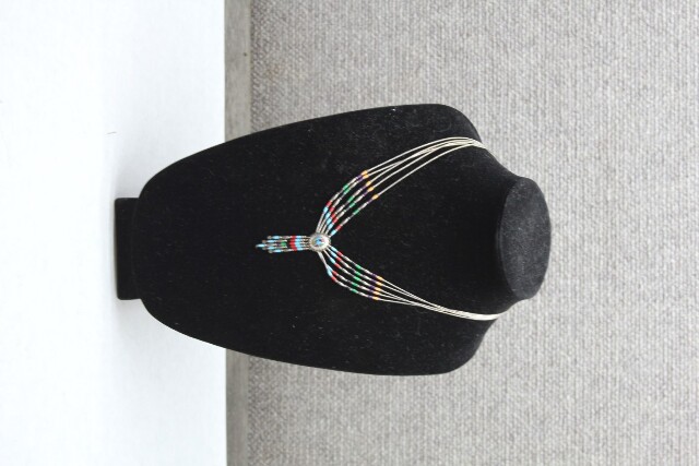 Vintage Native American Liquid Sterling Silver Beaded Necklace