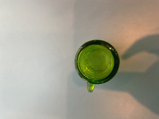 Vintage Green Crackle Glass Vase Pitcher