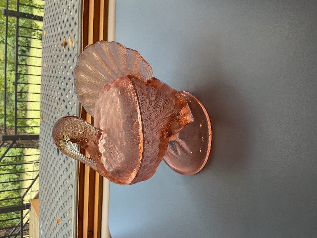 Turkey Pink Compote Art Glass Dish