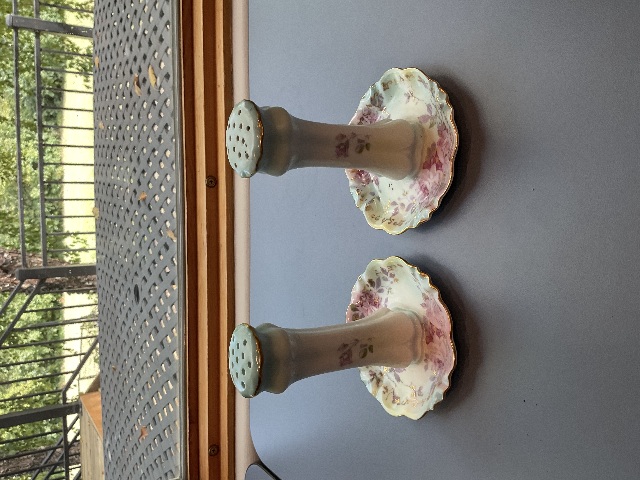 Hat Pin Holder RS Prussia Floral Porcelain Ring Holder Porcelain - set of two