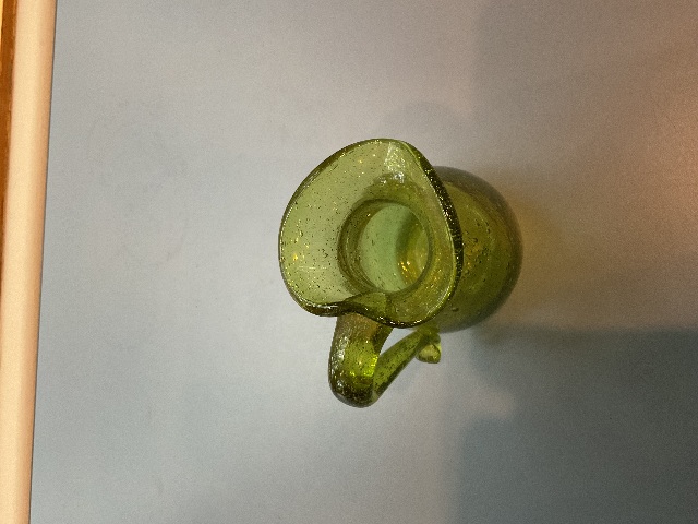 VTG Green Bubble Glass Pitcher