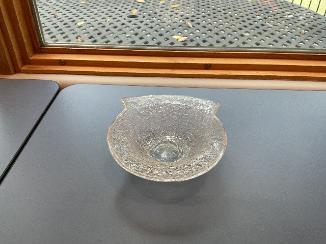 Crackle Art Glass Clear Bowl