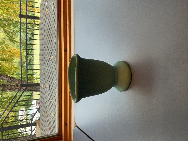 Vintage Van Briggle Pottery 5" Turquoise Vase Matte Finish Signed