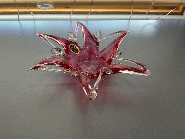 BEAUTIFUL Merano Glass Star Art Glass with Pestle Shaped Accessory