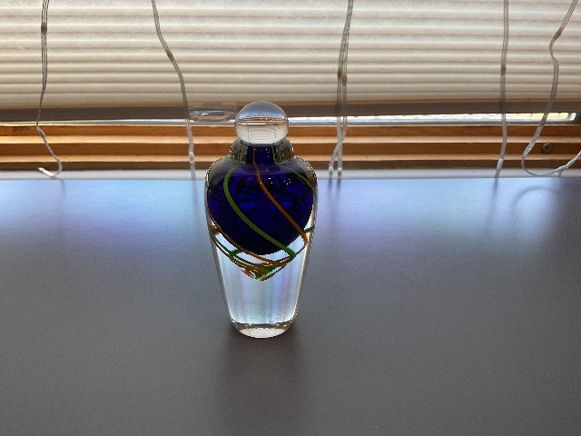 STUNNING Art Glass Perfume Bottle Signed 2004 4”H