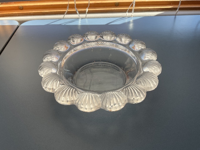 Lalique Pornic Shell  Art Glass Bowl