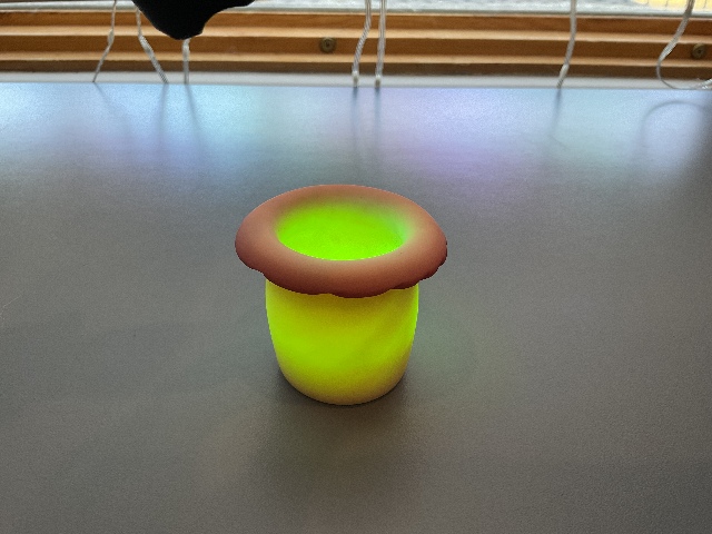 Vintage UV Reactive Burmese Art Glass Toothpick Holder 2.75&rdquo;H x 2.5&rdquo;W