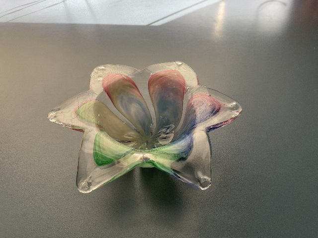 Murano Style Art Glass Flower Dish