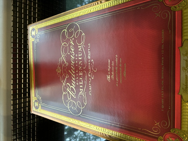 Limited Edition Budweiser 'Millennium' 1 Quart Bottle W/4 12 Oz
