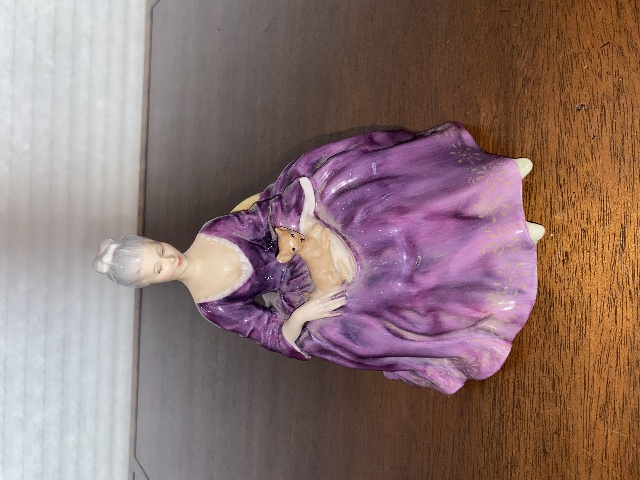 VTG Royal Doulton "CHARLOTTE" Woman & Dog Bone China Figurine #HN2421 6.75"H