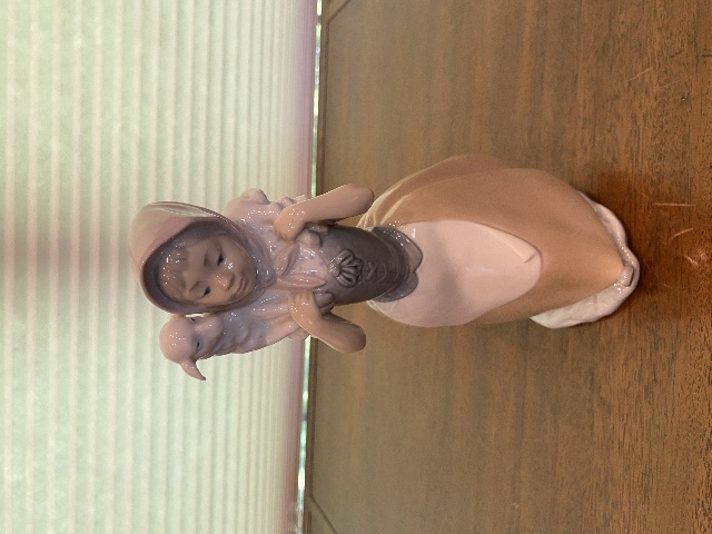 VTG NAO By LLADRO SHEPHERDESS W/LAMB Glossy Porcelain Figurine #238 9.75"H SPAIN